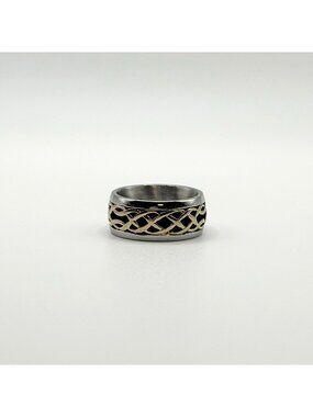 Stainless Steel Gold Plated Celtic Weave Band Ring Size 6